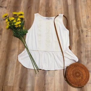 Loft Crochet Lace Sleeveless Peplum Top